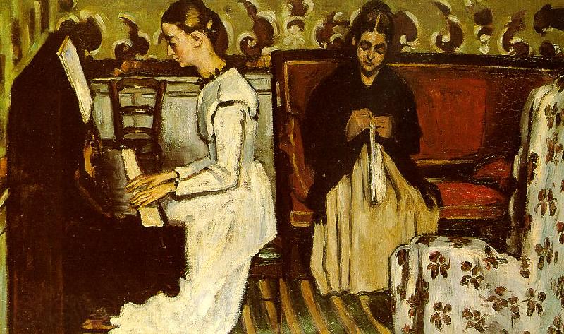 Paul Cezanne Girl at the Piano Norge oil painting art